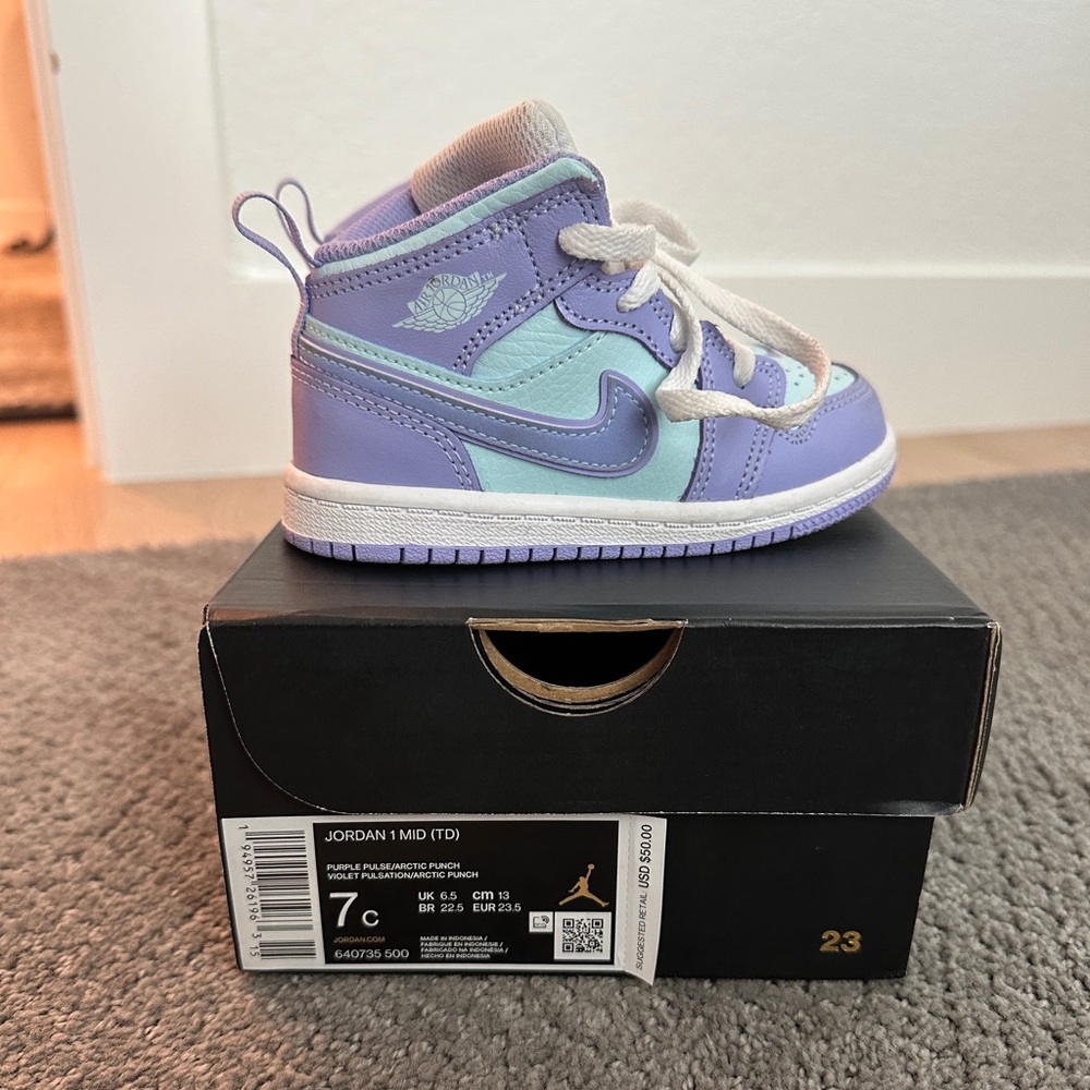 Nike Jordan 1 Mid Toddler Sneaker - Size 7